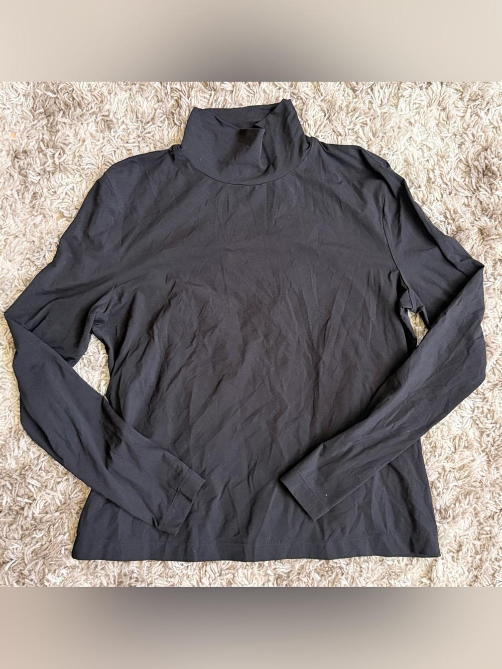 St John Caviar Soft Turtleneck Top Sz L